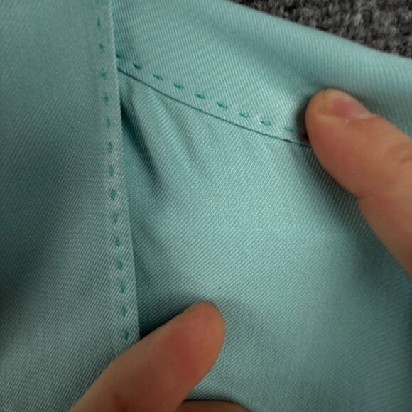 Tommy Bahama All Silk Light Blue Short Sleeve Button Up Shirt Hawaii Solid XL - Picture 11 of 16